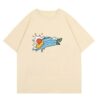 Apricot-Colored Creative Design T-Shirt
